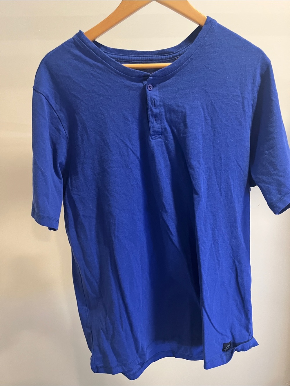 Men's Royal Blue Henley Short Sleeve Shirt